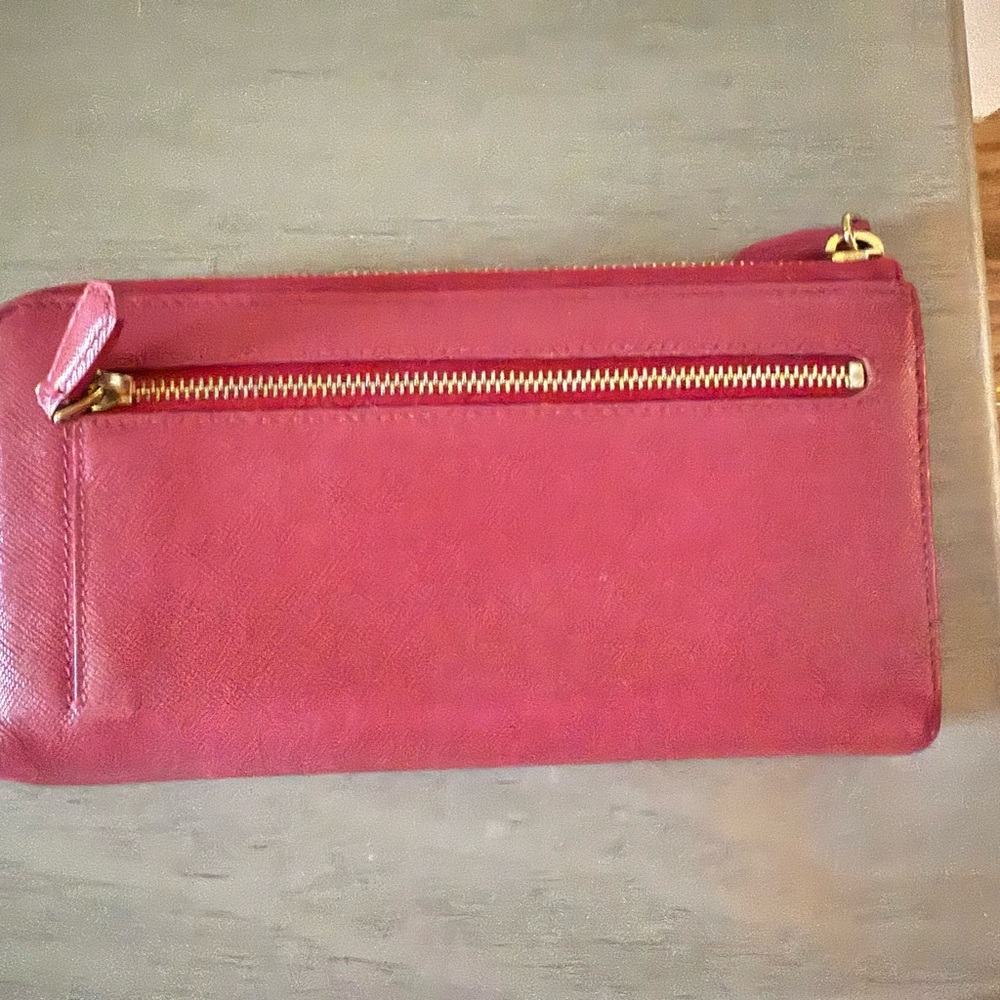 Prada Burgundy Wallet with Gold Logo - Picture 2 of 4